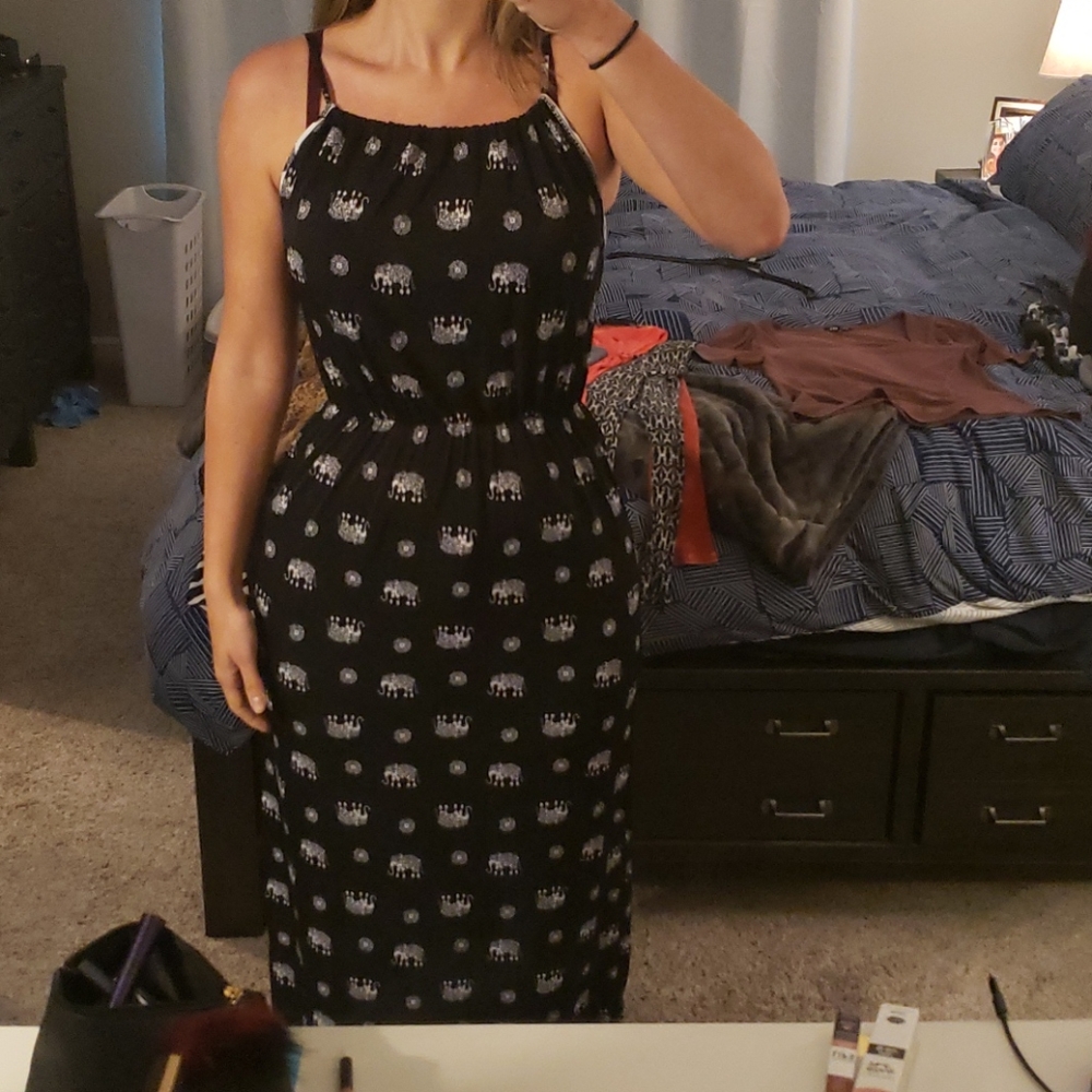 Black and white maxi dress